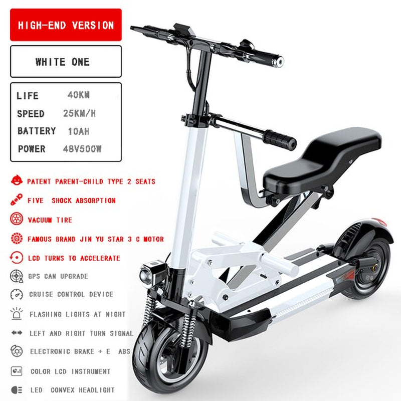 2022 Folding Parent-Child Electric Scooter for Work Scooter Lithium Battery Large Capacity Long Endurance Electric Scooter