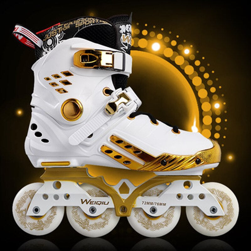 Figure Skates Adult Inline Skates Men and Women Figure Skates Four-Variable Three-Speed Skates Flat Flower