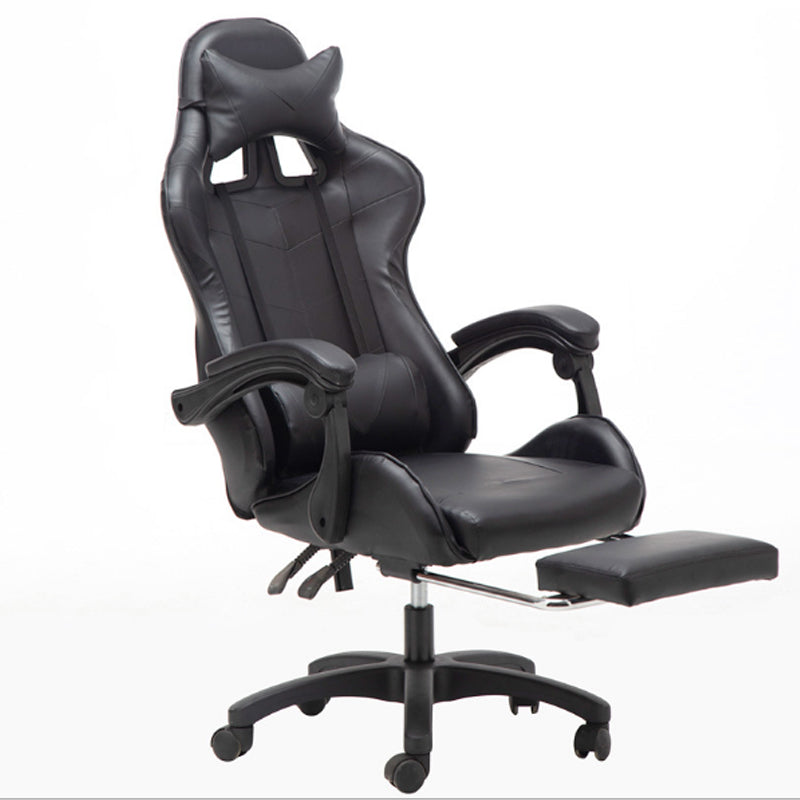 Silla Gamer Pu Leather Racing Gaming Chair With Footrest