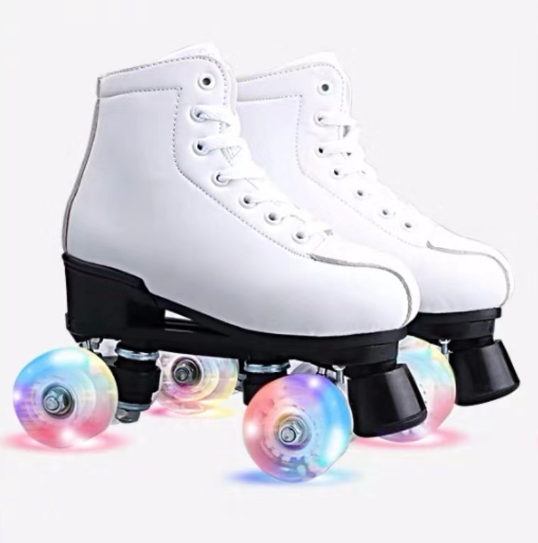 Indoor and Outdoor Unisex Glitter Flashing Roller Skates for Women Adults