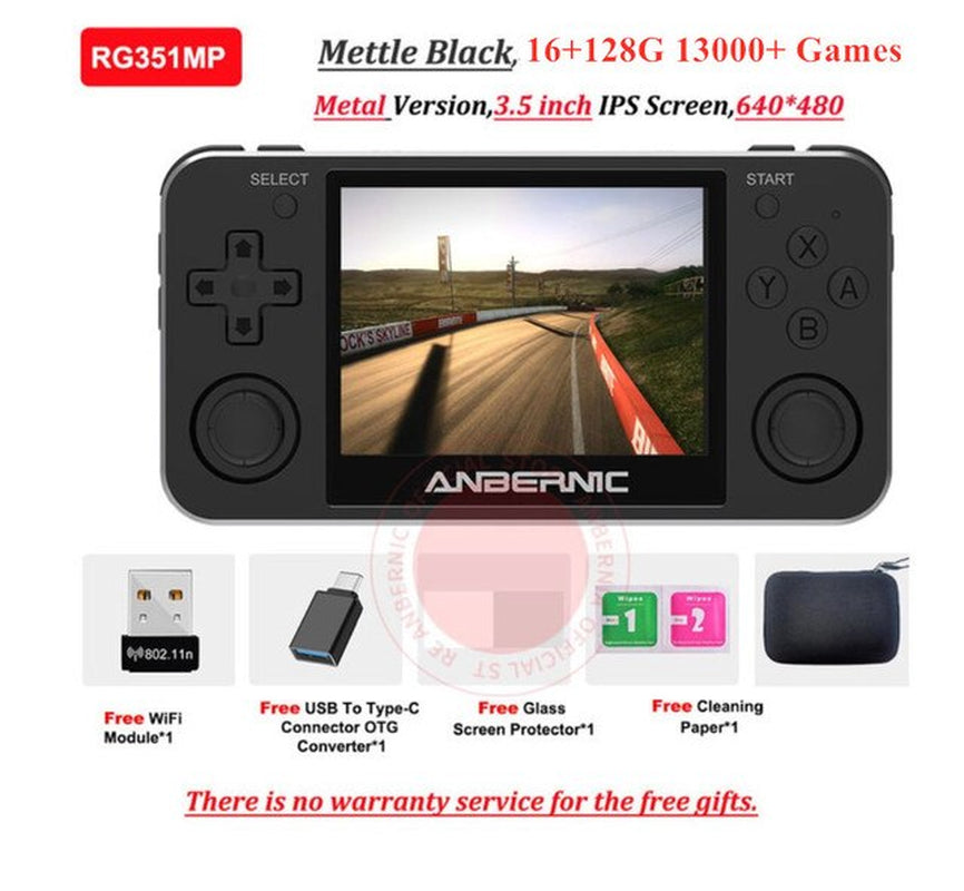ANBERNIC 3.5 Inch IPS RG351MP Handheld Video Game Console for PS1 N64 PSP GBA FC Retro Games Player Metal Pocket Consoles Box