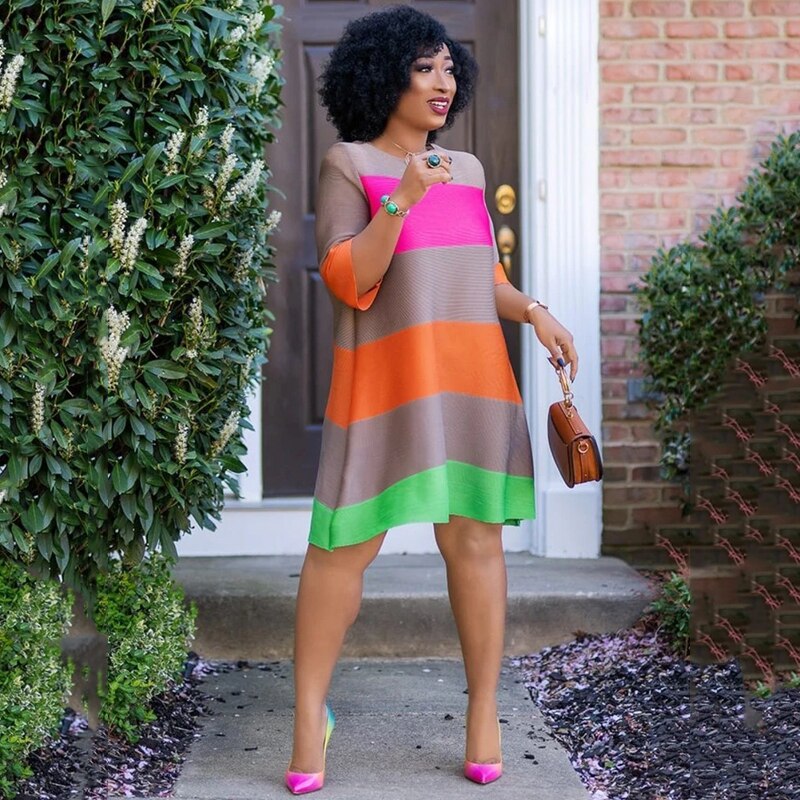 African Striped Dress
