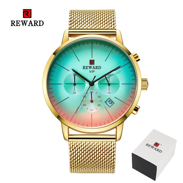 Color Bright Glass Watch Men Top Luxury Brand Chronograph
