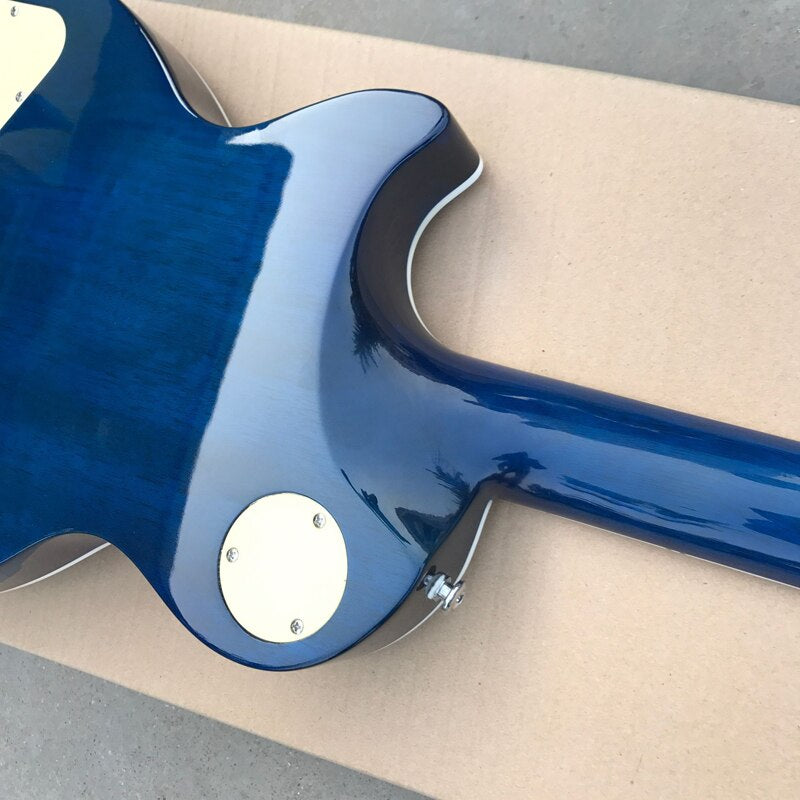 Free Delivery, Various Colors, Tiger Maple Top Electric Guitar, Silver Hardware Guitar