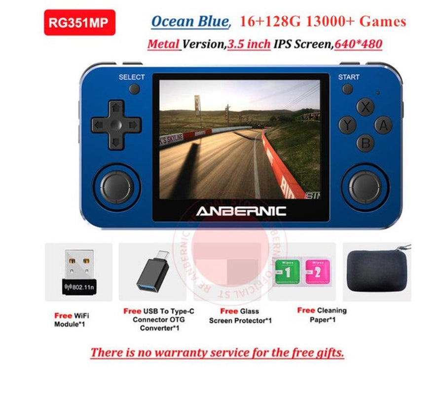 ANBERNIC 3.5 Inch IPS RG351MP Handheld Video Game Console for PS1 N64 PSP GBA FC Retro Games Player Metal Pocket Consoles Box