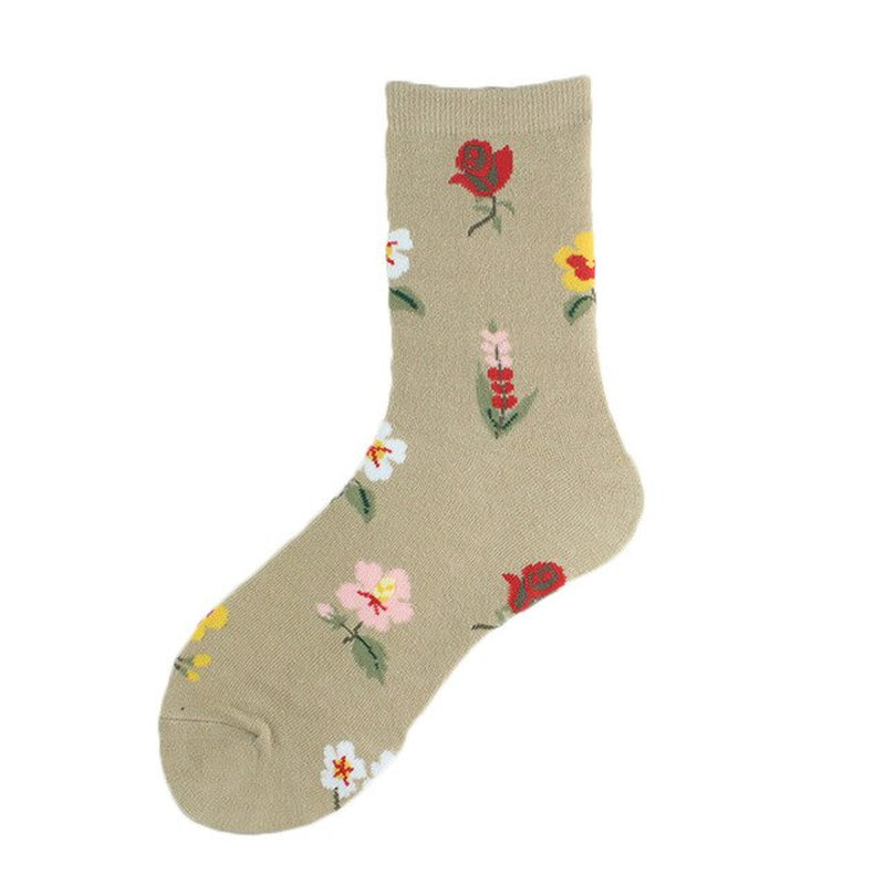 Plant Wind Dandelion Sunflower Flower Cotton Socks Creative Rose Skate Casual Women Streetwear Funny Kawaii Short Happy Socks