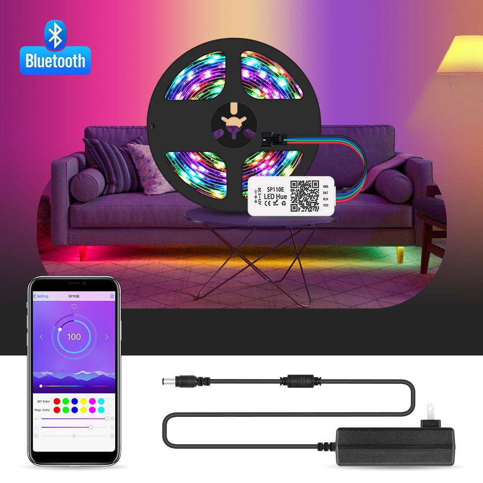 Bluetooth WS2811 Addressable RGB Strip Led Lights
