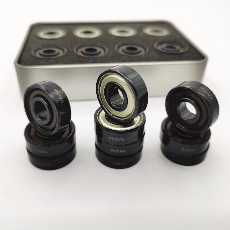 16Pcs Roller Skate Bearings Ceramic BLACK Ball Inline Skates High Speed Bearings Competitional Skateboard Longboard Bearing