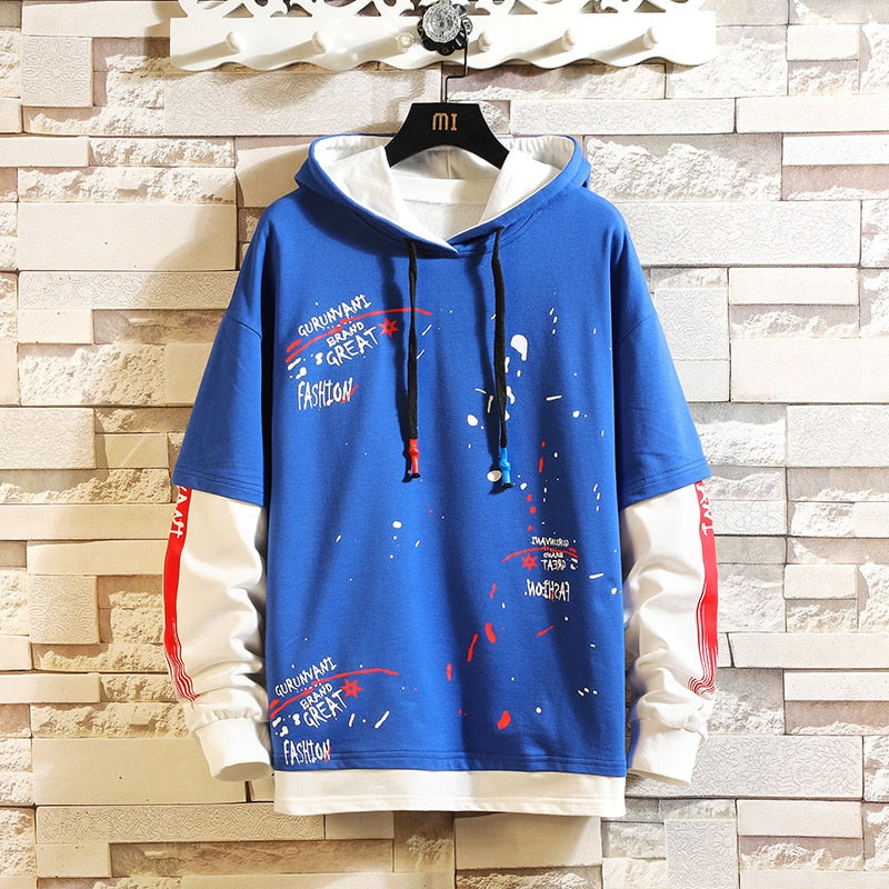 Hoodie Patchwork Trendy Casual Sweatshirt