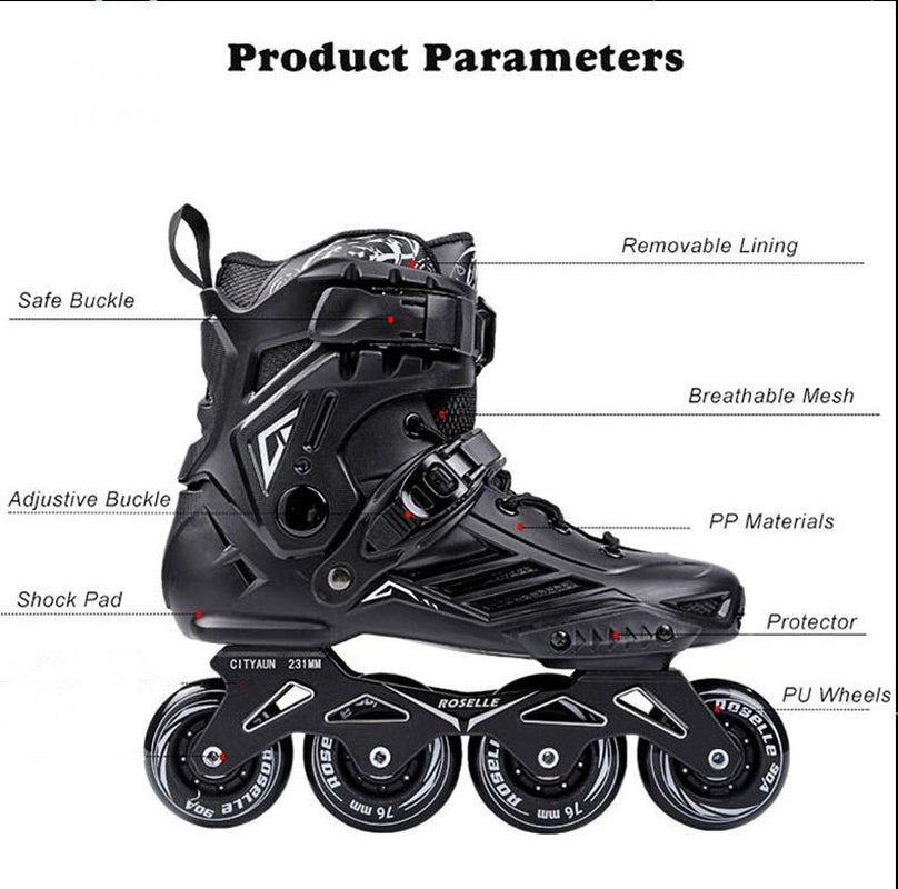 Professional Roller Skates Adult Roller Skates Full Set of Inline Skates Beginner Men and Women Roller Skating Shoes for Unisex