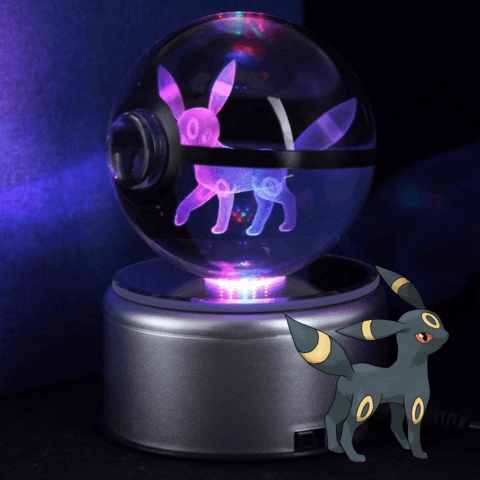 Popullar 80mm 3.15 inch Diameter Crystal Glass Poket Ball with Rotated LED Lamp Base