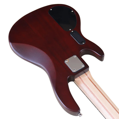 5 Strings Electric Bass Guitar 43inch Zebrawood Top Solid Okoume Wood Body Bass Guitar