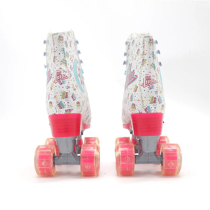 Girls Yijiu Girl Power Quad Roller Skates with Flashing PVC Wheels