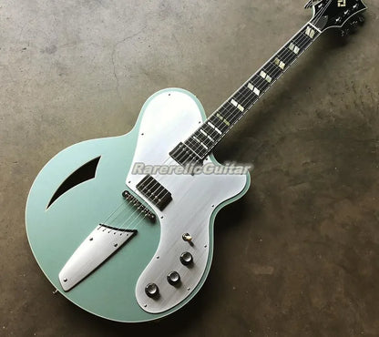 Rare Josh Homme Queens Stone Sunburst Jazz Electric Guitar Ave Semi Hollow Body Grover Imperial Tuners Aluminum Pickguard