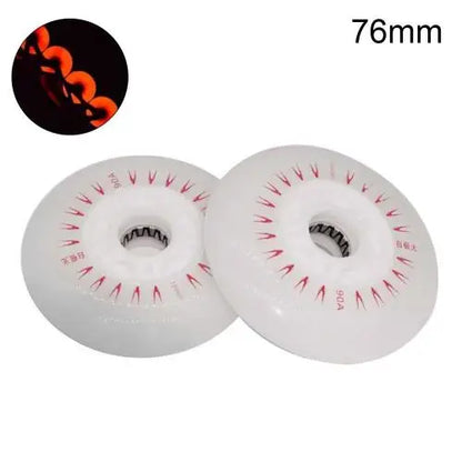 Outdoor LED In-line Speed Skate Skating Light Flashing Roller Wheels (80/76/72mm) - 2Pcs