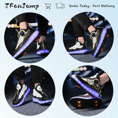 Children's Fashionable Roller Skates  Detachable 4-Wheel Dual-Purpose Skate Shoes (Heelys)