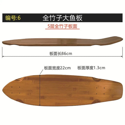 31INCH BAMABOO SURF SKATEBOARD DECK 1PCS PRO DECK DOWNHILL LDP DECK