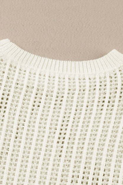 Black Star Pattern Lightweight Hollow Knit Sweater