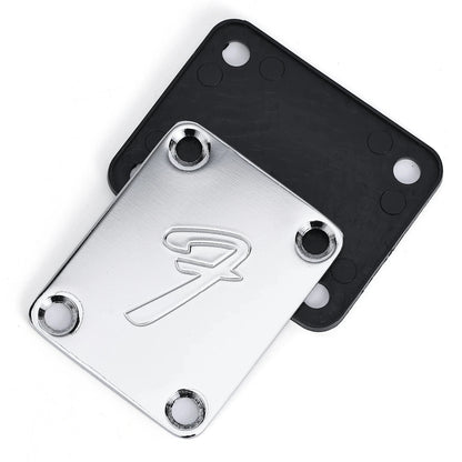 Vintage-Style Electric Guitar Neck Plate With Screws (Fits Most Guitars)