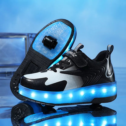 Children's 2 Wheel Led Light Roller Skate Shoes (heelys)