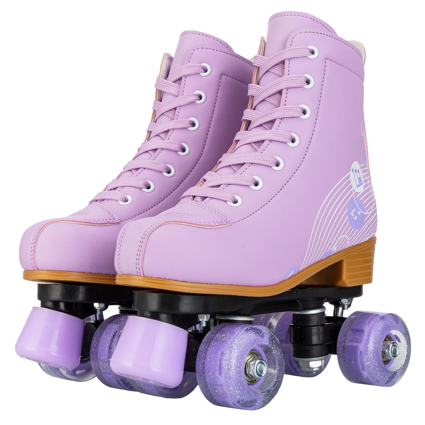 Women's PU Breathable Leather Outdoor Quad Roller Skates