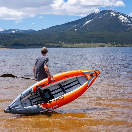 Rover Inflatable 1 and 2 Person Kayak with High Pressure Floor