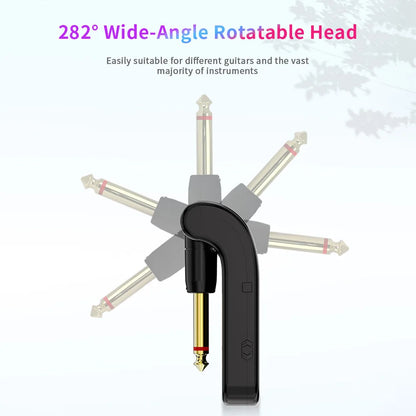 2.4G Wireless Rechargeable Guitar Transmitter Receiver System for Electric Guitar Bass Wind Instruments Plug and Play 48K/16bit