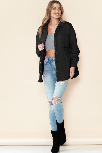 Green Collared Pockets Button Up Jacket