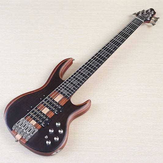 4, 5  or 6 String Active Electric Bass Guitar, Solid Okoume Wood 43 Inch Matte Bass