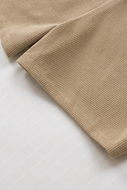 Green Henley V Neck Pocketed Ribbed Romper