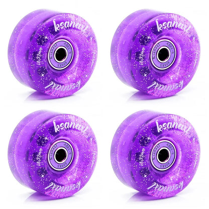 58mm x032mm 82A Pack Roller Skate Wheels with Bearings (Quad Skates and Skateboard) - 4 Pack