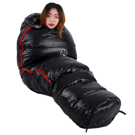 White Goose Down Filled Adult Mummy Style Sleeping Bag Fit for Winter