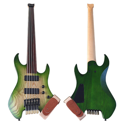 41 Inch Fretless Ashwood Body 5 Strings Headless Electric Bass Guitar