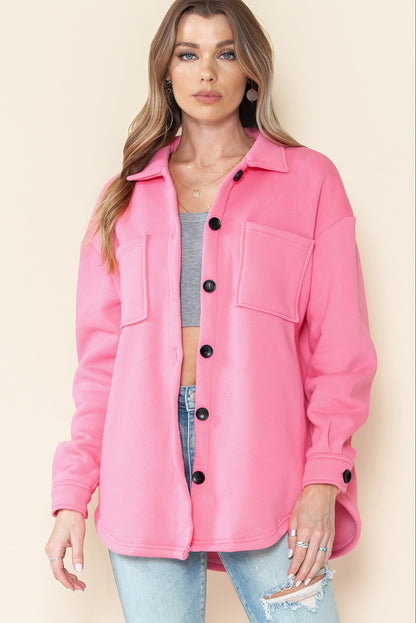 Green Collared Pockets Button Up Jacket