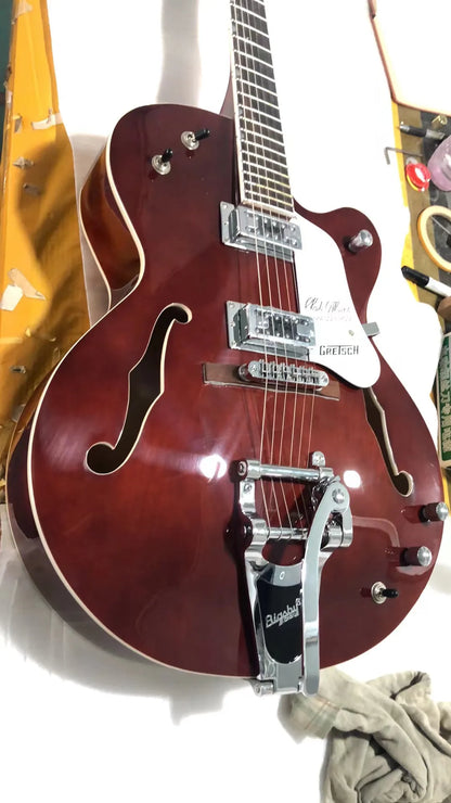 f  Hole Semi Hollow Electric Guitar Chrome Hardware