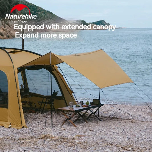 Naturehike Large 5-6 People 4 Seasons Camping Dome Tent with Extended Canopy