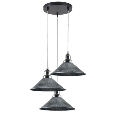 3 Head Ceiling Light, Multi Color Cluster Ceiling Hanging Lamp, Pendant Light Fixture with Cone Metal Shade~1302