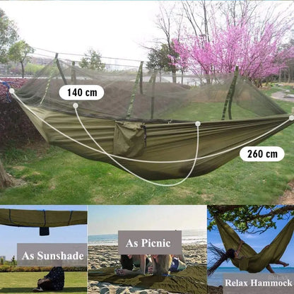 Outdoor 2 Person Camping Garden Hammock With Mosquito Net