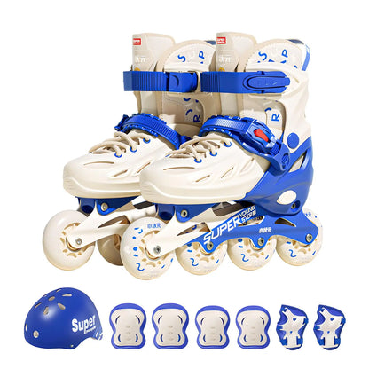 Children Inline Roller Skates Set (With Protective Wear)