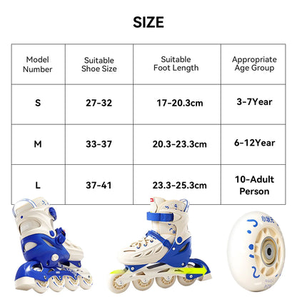 Kids Inline Flashing Roller Skates