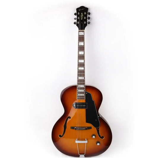 Flamed Maple Semi Hollow P90 Black Pickup Electric Jazz Guitar