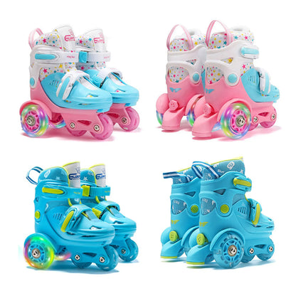 Childrens Adjustable High Plastic Skates - For Age 2-8