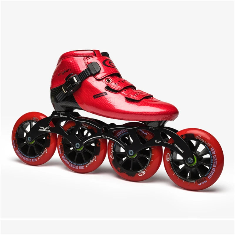 Advanced Carbon Fiber Inline Speed Skates - 7075 Alloy CNC Frame |  85A Durable PU 110mm 100mm 90mm Roller Wheels