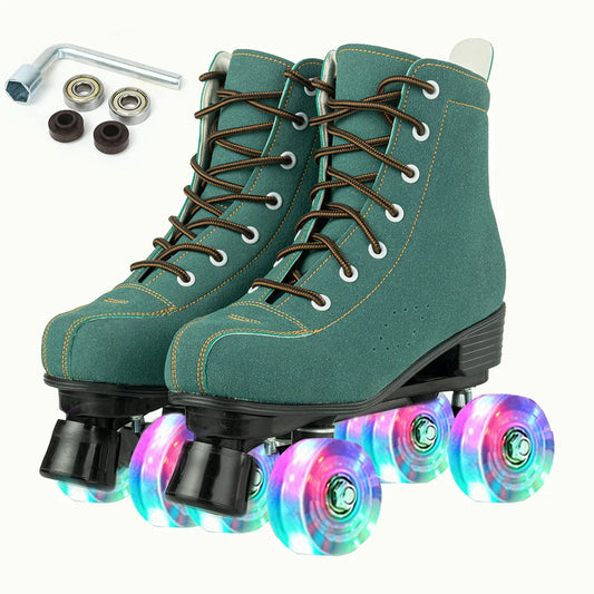 Indoor/Outdoor Green Quad Skates