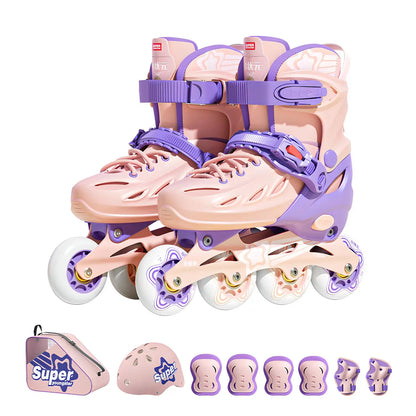 Children Inline Roller Skates Set (With Protective Wear)