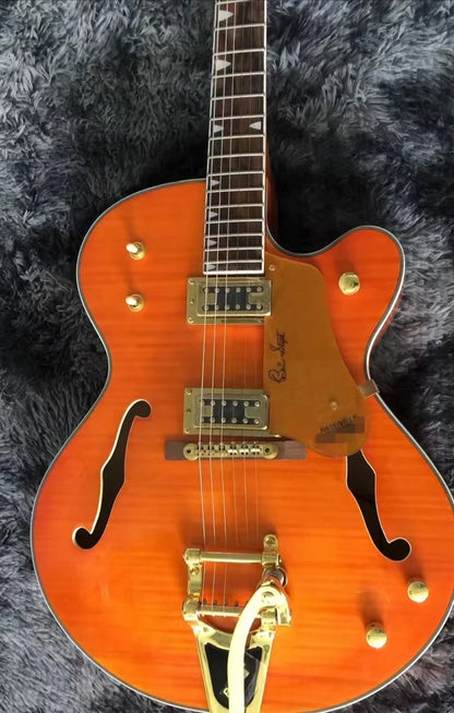 Jazz Semi Hollow Body Electric Guitar - Orange