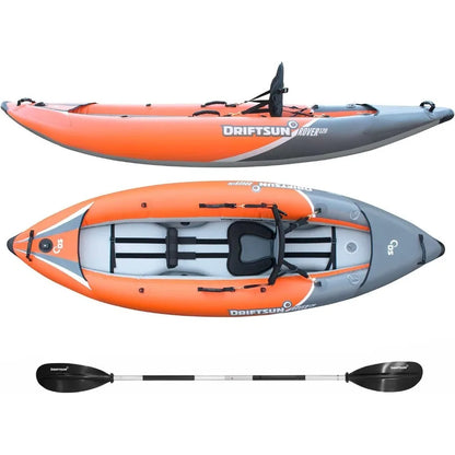 Rover Inflatable 1 and 2 Person Kayak with High Pressure Floor
