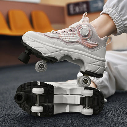 Children's Fashionable Roller Skates  Detachable 4-Wheel Dual-Purpose Skate Shoes (Heelys)