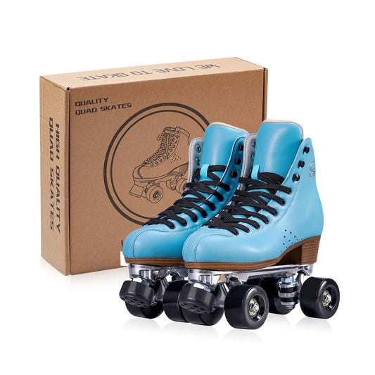 Colorful Solid Color Classic Boot Style Indoor/Outdoor Quad Roller Skates