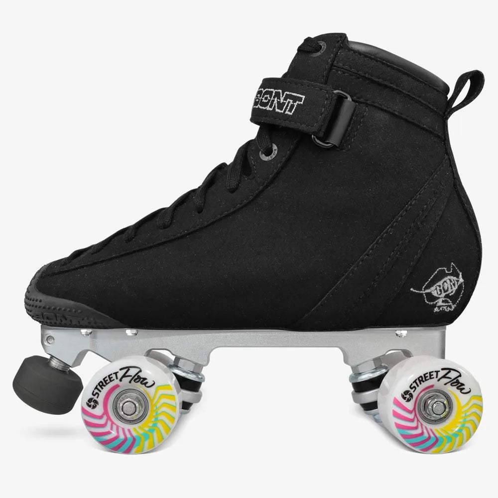 BONT Vegan ParkStar Black Quad Derby Roller Skates for Streets & Parks